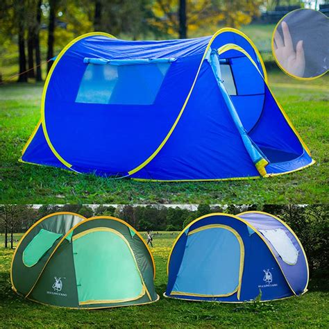 Large camping beach tent outdoor 2 3 persons automatic speed open throwing pop up windproof ...