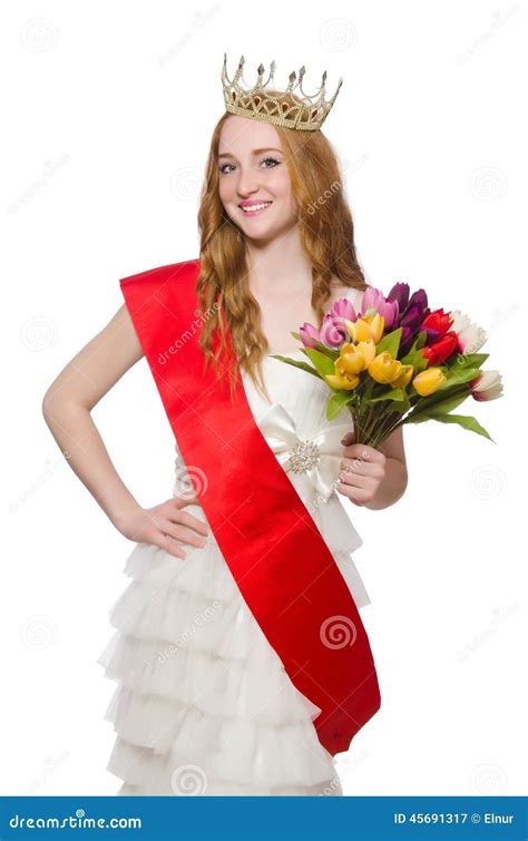 Beauty Contest Winner Isolated Stock Image - Image of happy, beautiful: 45691317