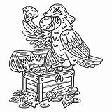Pirate Parrot Coloring Page sketch template