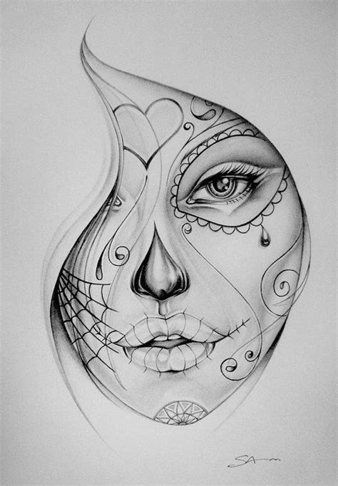 Tatuaggio in stile festa dei morti | Skull girl tattoo, Sketch tattoo design, Art drawings