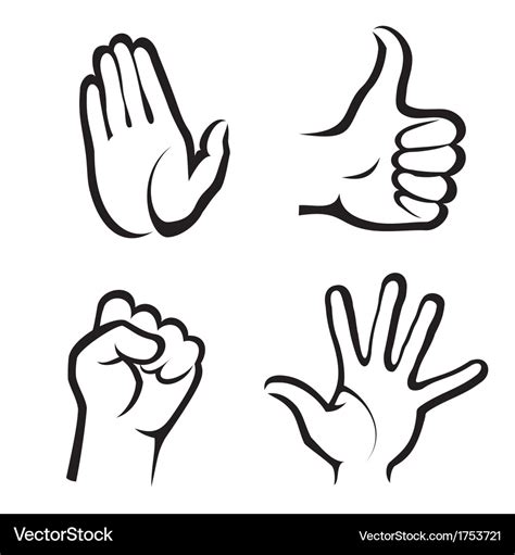 Hands symbols collection Royalty Free Vector Image