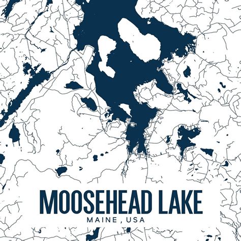 Moosehead Lake Map Printable Moosehead Lake Wall Art | Etsy