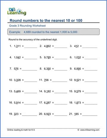 Rounding To The Nearest 10 And 100 Worksheet