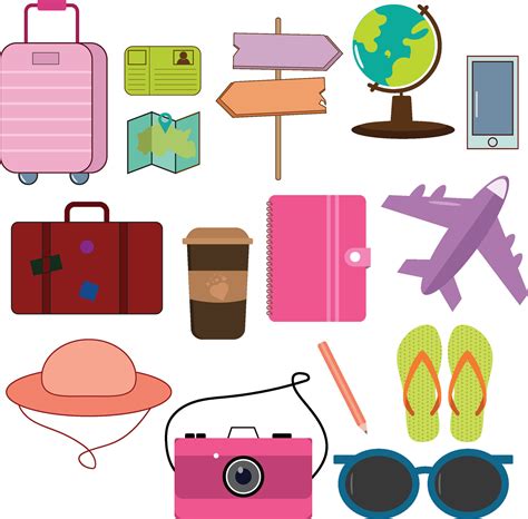 Travel Vacation Holiday Clipart Set 32195697 Vector Art at Vecteezy