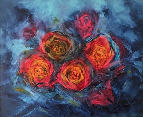 Frozen Flowers by Khrystyna Kozyuk, Painting | Artblr.