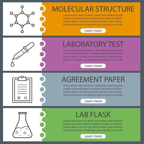 Premium Vector | Science lab banner templates set