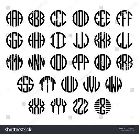 Set Letters Create Circle Monogram Monogram Stock Vector (Royalty Free ...