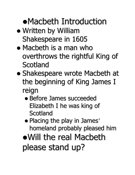 Macbeth Summary