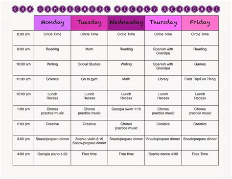 Create Your Color Coded Weekly Schedule - Get Your Calendar Printable