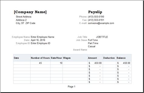 Employee payslip template for ms excel excel templates Excel Templates ...