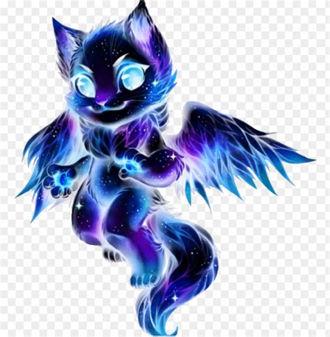 Download alaxy galaxycat galaxywolf flyingcat cat wolf purple - galaxy cat with wings png - Free ...