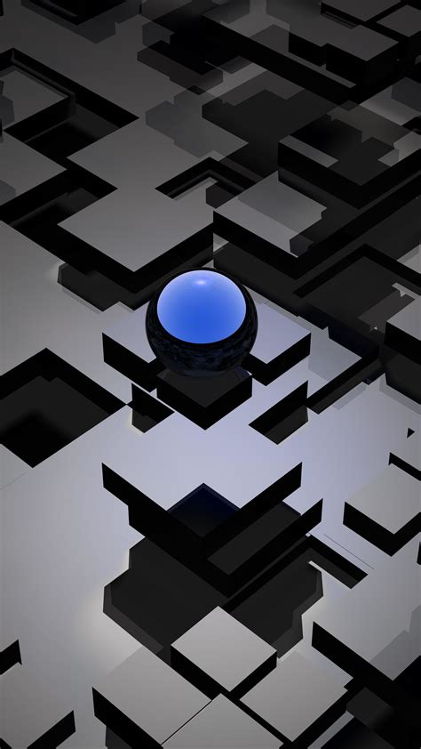 Black and Blue 3D abstract design - backiee