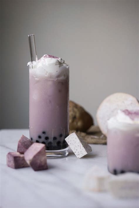 Taro Milk Tea Recipe w/ Tapioca Pearls (Boba) - Hungry Huy | Recipe | Taro milk tea recipe, Milk ...