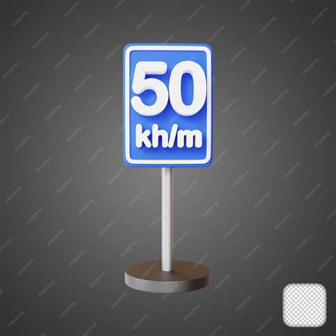 Premium PSD | Advisory 50 speed limit road sign traffic 3d illustration