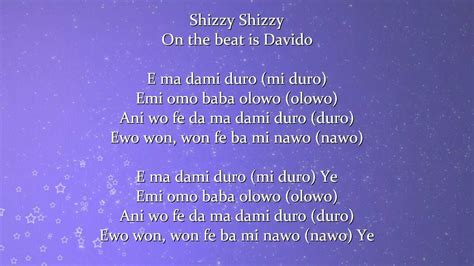 DAVIDO - DAMI DURO Lyrics - YouTube