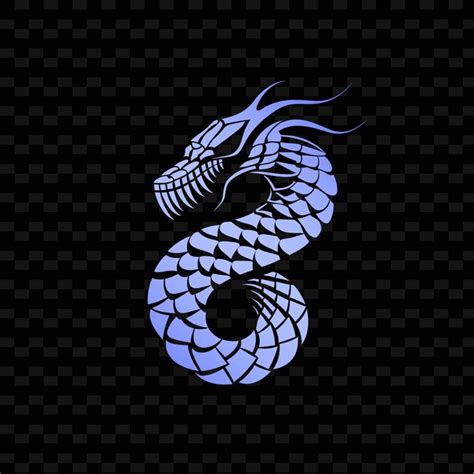 Premium PSD | A blue dragon with a white body and blue text on a black ...