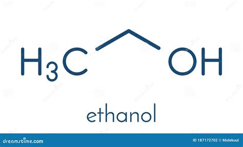 Alcohol Ethanol, Ethyl Alcohol Molecule, Chemical Structure. Skeletal Formula. Stock Vector ...