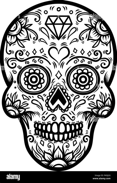 Sugar skull isolated on white background. Day of the dead. Dia de los ...