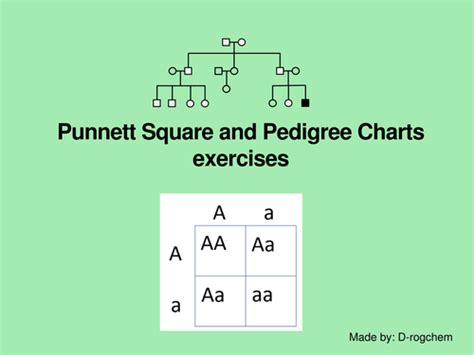 Biology: punnett square problems and interpretation of pedigree charts | Teaching Resources