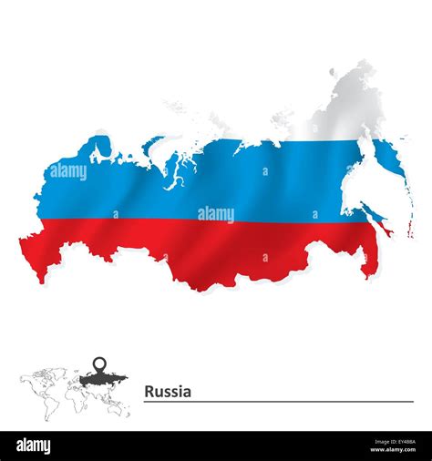 Map of Russia with flag - vector illustration Stock Vector Image & Art - Alamy
