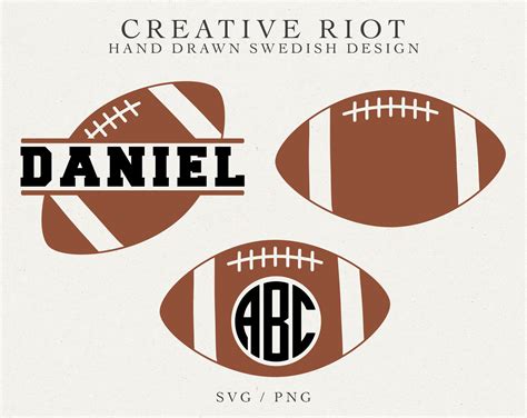 FOOTBALL MONOGRAM BUNDLE Commercial Use Svg Cricut Cut - Etsy