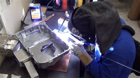 Modifying J35 Oil Pan and TIG Welding Cast Aluminum - YouTube