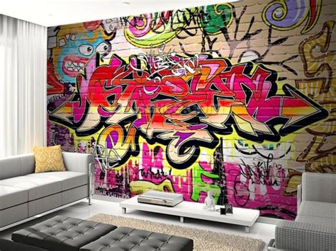 Graffiti Wall Wallpaper | Wallsauce US | Graffiti room, Graffiti ...