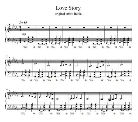 Love Story Indila, Digital Music Notes, Piano Sheet Music, Printable PDF, Music Art - Etsy in ...