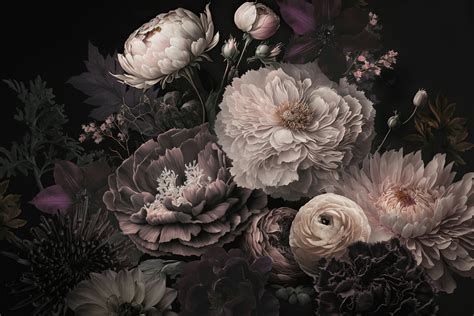 Gothic Flower Wallpaper | Moody Flowers Gothic Aesthetic Wall Art ...