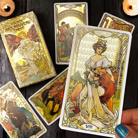 Tarot Cards Deck Golden Art Nouveau Tarot 78 Cards and - Etsy Australia