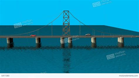 Animated Bridge With Water: Loop + Matte Stock Animation | 6411380