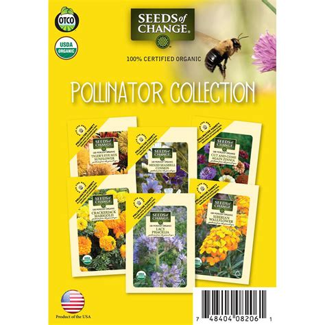 Seeds of Change Organic Pollinator Flower Seeds Collection (6-Pack)-60-08206 - The Home Depot