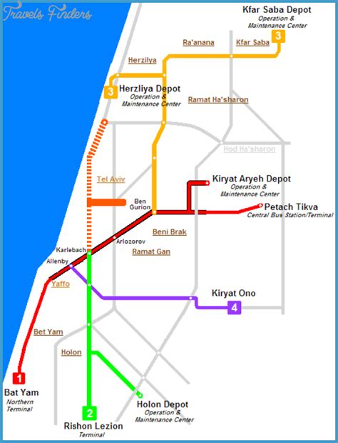 Tel Aviv Metro Map - TravelsFinders.Com