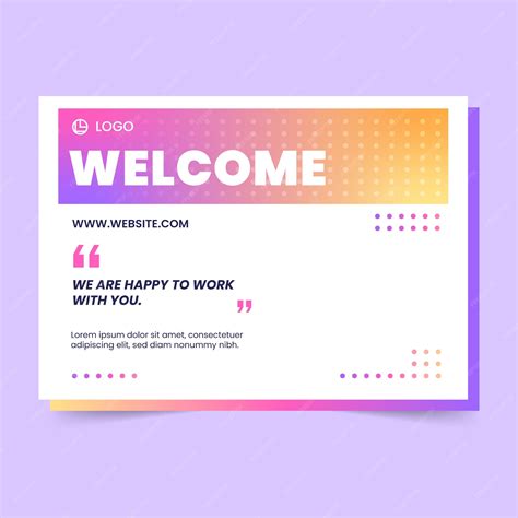 Premium Vector | Gradient welcome card template design