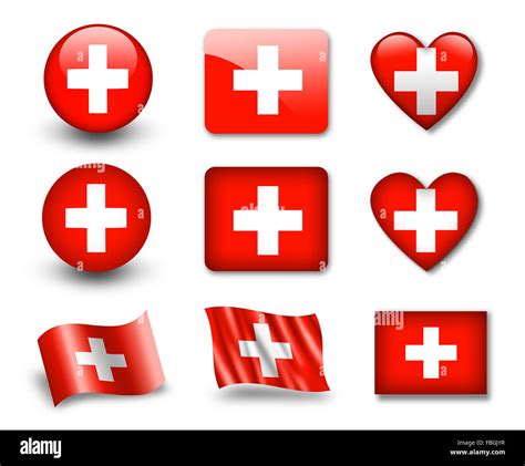 The Swiss flag Stock Photo - Alamy