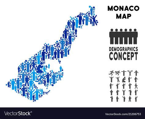 Demographics monaco map Royalty Free Vector Image