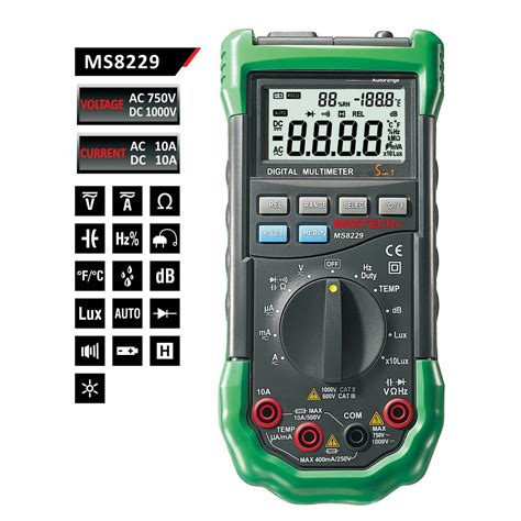 Mastech MS8229 Auto-Range 5-in-1 Multi-functional Digital Multimeter