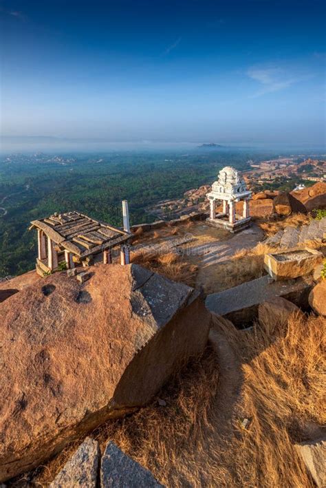 View of Matanga Hill during the Sunrise, Unesco World Heritage Town in Hampi, Karnataka, India ...