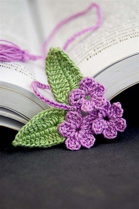 Crochet Flower Bookmark Purple Blossoms RESERVED for easy123