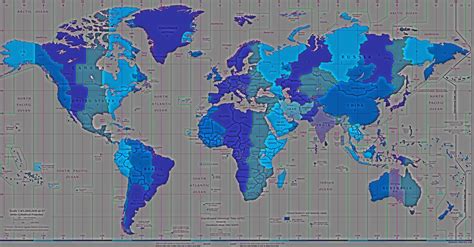 World Map Of Time Zones Printable