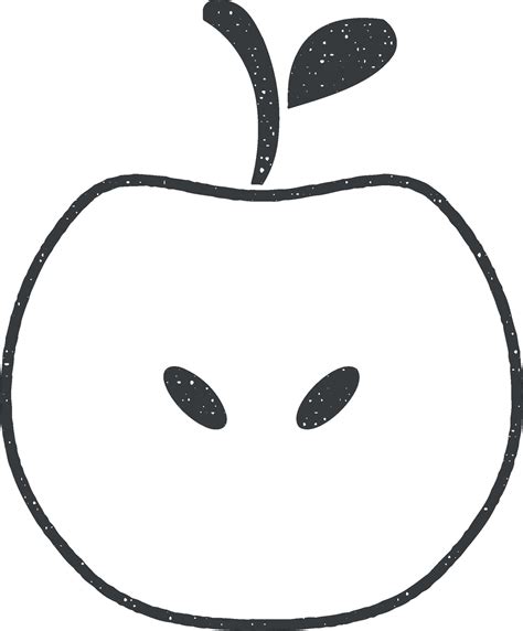 sliced apple vector icon illustration with stamp effect 38034233 Vector ...