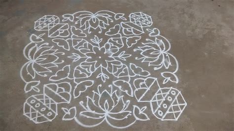 Beautiful Lotus and Kalasa || 25 Dots contest Kolam || Pongal Kolam – Kolams of India