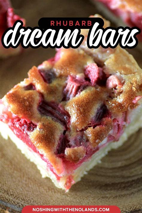 Rhubarb Dream Bars | Frozen rhubarb recipes, Rhubarb recipes, Rhubarb bars recipes