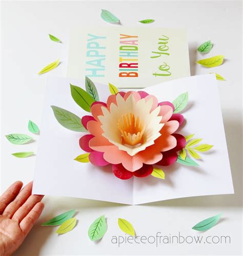 DIY Happy Mother's Day Card with Pop Up Flower - A Piece Of Rainbow