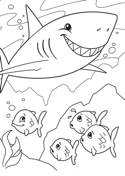 Free & Easy To Print Shark Coloring Pages | Fish coloring page, Shark coloring pages, Free ...
