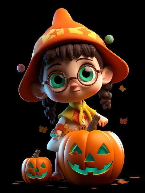 Premium AI Image | 3d pixar character halloween