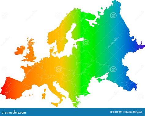 Europe color vector map stock vector. Image of continent - 8015041