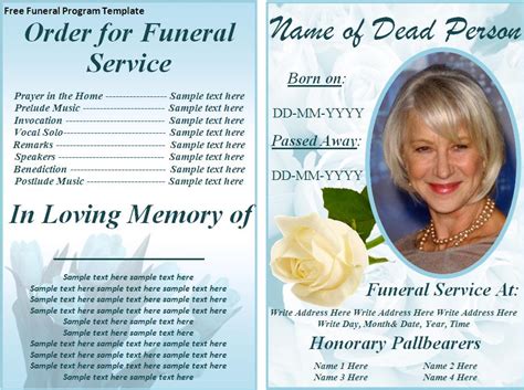 Funeral Printing Templates: Use a Funeral Program to Honor The Life of ...