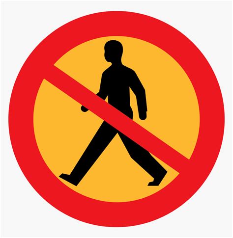 No Walking Sign, HD Png Download - kindpng