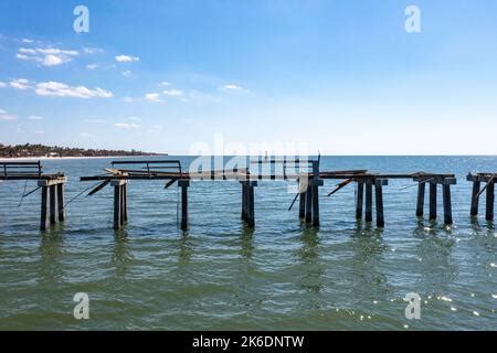 Naples Pier after Hurricane Ian 2022. Heavy damage and destruction ...